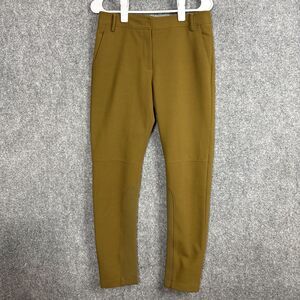 Tibi Pants Womens Size 6 Brown Olive Skinny Anson Stretch Rib Knit Insert